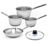 Lot de 3 casseroles inox 18/20/22 cm et 1 poêle à frire 20 cm avec couvercle Fackelmann Rhona