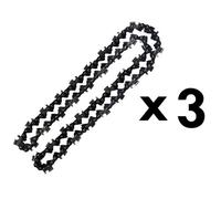 GT GARDEN - Lot de 3 chaînes 72 maillons pour tronçonneuse