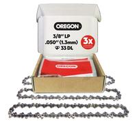 Lot de 3 chaînes de scie à main, pas 3/8" LP, calibre 050" (1,3 mm), pour lame de 8" (20 cm)