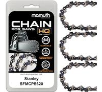 Lot de 3 chaînes de tronçonneuse 20 cm 1,1 mm 3/8" 34TG pour Stanley SFMCPS620