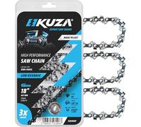 Lot de 3 chaînes de tronçonneuse 3/8" avec 62 maillons d'entraînement en acier allemand pour Dewalt DCCS672B, Craftsman, Echo, Greenworks, Homelite, Poulan, Black & Decker et plus encore