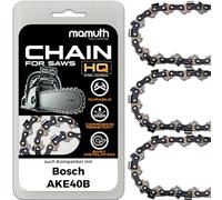 Lot de 3 chaînes de tronçonneuse 40 cm 1,3 mm 3/8" 56 TG pour Bosch AKE40B