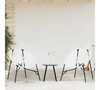 vidaXL Lot de 3 chaises de jardin en poly rotin noir et jaune