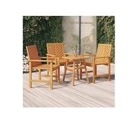 vidaXL Chaises de jardin 3 pcs. Bois massif acacia