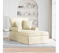 Lot de 3 Chaise lounge avec jupe - vidaXL - Velours - Crème - accoudoirs - 91x157x91cm 3477