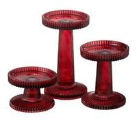 Lot de 3 Chandeliers en Verre Nelly 16cm Rouge