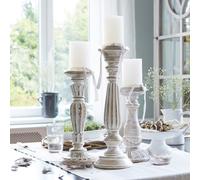 Lot de 3 chandeliers Folligny blanc vieilli