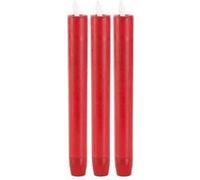 Britesta Lot de 3 chandelles à LED avec flamme vacillante et télécommande - Rouge