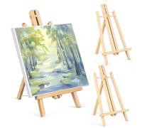 Lot de 3 Chevalets en Bois, Chevalet de Table 30 cm, Support pour Toile Pliable et Réglable en Hauteur, Mini Chevalet pour Peinture, Esquisse, Affichage, Mariage, Exposition et Décoration