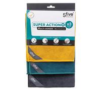 Lot de 3 Chiffons Microfibre 30x40cm Multicolore
