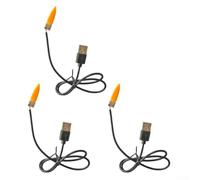 Lot de 3 circuits imprimés USB 5 V avec forme de bougie simulée et LED vacillante, design Plug and Play peu encombrant pour une atmosphère chaleureuse lors de fêtes, cafés, bars, karaokés, camping en