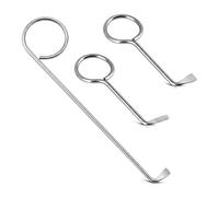 Lot de 3 clés d'ouverture en forme de croix en acier inoxydable | 3 tailles différentes d'outils d'ouverture de porte d'urgence pour anciennes serrures de porte croisées, anneau de poignée