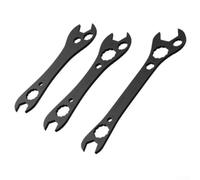Lot de 3 clés multifonctions pour réparation de climatiseur avec 7 têtes interchangeables pour installation et démontage d'unité extérieure Hvac Noir en acier à haute teneur en carbone Taille 6-22 mm