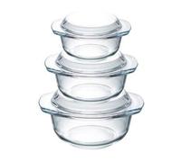 Lot de 3 Cocottes avec Couvercle de 1L + 1.4L + 1.7L