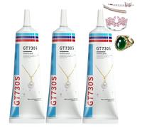 Lot de 3 Colle Bijoux, Colle à Strass Transparente 60ml, Rhinestone Glue,Étanche à Séchage Rapide pour Rhinestones, Perles, Métal, Verre et Autres Matériaux,pour Réparation et DIY de Bijoux