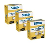 SEMIN Sem-Universelle - Colle Papier Peint en Poudre - 3 X 250 g - Pour Papiers Peints Légers et Lourds - Prête en 3 Minutes - Transparente après Séchage - Jusqu’à 7 Rouleaux - Fabriquée en France