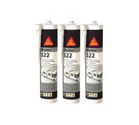 Lot de 3 Colles mastic SIKA Sikaflex 522 Caravan - Blanc - 300ml