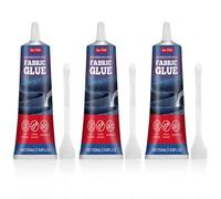 Lot de 3 colles textiles - 50 ml - Pour tissus et vêtements | Colle textile lavable en machine, colle instantanée extra forte pour tissu au lieu de coudre, permanente, transparente