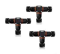 Lot de 3 connecteurs de câble étanches IP68 M20 3 broches en forme de T pour éclairage extérieur et lanternes de rue Connexion de serrage sans vis pour diamètre de câble 6-12 mm Section transversale
