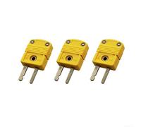 Lot de 3 connecteurs thermocouples jaunes de type K, prise en nylon en fibre de verre haute température -20 °C à 220 °C pour installation de câblage à température industrielle (SMPW-K-M)