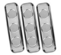 Lot de 3 coques magnétiques en acier inoxydable 226 x 65 mm pour outils, vis, forets et clous, aimant haute performance, coque magnétique épaisse