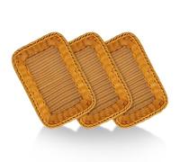 Lot de 3 corbeilles à pain rectangulaires - 30 x 20 x 7 cm - Panier à pain tressé de qualité supérieure - Panier cadeau vide pour restaurant, service, nourriture, maison et cuisine