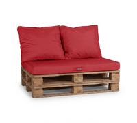 Lot de 3 coussins pour palette déhoussables en polyester rouge