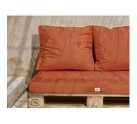 Lot matelas pour palette déhoussable avec assise de 120x80x10cm et dossier Terracotta