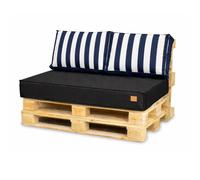 Lot de 3 coussins pour palettes Blomster, 120 x 80 cm, pour palettes Euro, résistants aux intempéries, coussins de jardin en tissu Oxford avec fermeture éclair