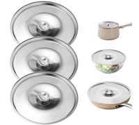 Lot de 3 couvercles universels en acier inoxydable de 12 cm pour mini poêles, casseroles à lait, accessoires de rechange pour poêles, poêles à frire