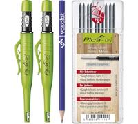 Lot de 3 crayons picas automatiques avec 10 mines graphite H - Pour le dessin