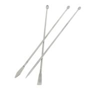 Lot de 3 cuillères en acier inoxydable avec cuillère et spatules | Spatules à long manche en acier inoxydable avec extrémités plates et cuillères, transfert précis de poudre et de matériau