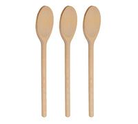 Lot de 3 cuillères ovales en bois de hêtre naturel de 30,5 cm de long pour cuisiner, mélanger