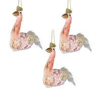 Lot de 3 cygnes Rose Clair 12 x 13 cm - Décorations à Suspendre pour Sapin de Noël - Ornements décoratifs festifs sur Le thème des Contes de fées