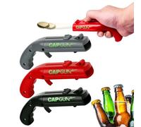 Lot de 3 Décapsuleur en Forme de Pistolet, Cap Gun Ouvre Bouteilles de Bière,Pistolet Décapsuleur de Tireur de Lanceur,pour la fête à la maison,barbecue en plein air,Bar Fête et Cadeau (Multicolore A)