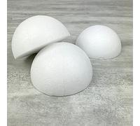 Lot de 3 Demi-Sphères de 10 cm de diamètre, Dômes Pleins en polystyrène de 5cm de Haut