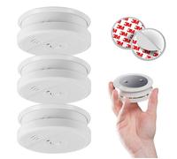 Lot de 3 détecteurs de fumée NF avec supports aimantés de fixation