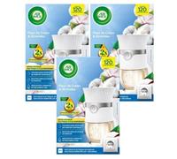 Lot de 3 Diffuseurs Electrique désodorisant Huiles essentielles Fleur de Coton et Orchidée