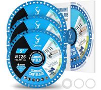 Lot de 3 disques à tronçonner diamantés - Diamètre 125 mm x 22,23 mm - Pour meuleuse d'angle - Lame de scie diamantée universelle pour carrelage, PVC, métal, verre - Disque de coupe professionnel pour