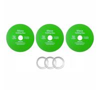 Lot de 3 disques à tronçonner diamantés en verre pour meuleuse d'angle, disques à tronçonner diamantés, 22,23 mm, trou intérieur pour couper le verre, la céramique, le carrelage et le jade (3 pièces