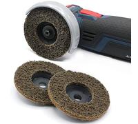 Lot de 3 disques abrasifs non tissés de polissage pour meuleuse d'angle de 76 mm pour PWSA BTI Parkside Bosch GWS 10,8-12 V sans fil Meuleuse d'angle fine, moyenne, grossière, lot (marron = grossier)