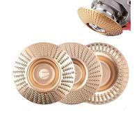 Lot de 3 disques abrasifs pour meuleuse d'angle de 10,2 cm en acier au carbone, disques de sculpture et de fraisage à bois pour poncer, sculpter et façonner du bois tendre et dur, tranchants et
