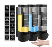 Lot de 3 distributeurs de savon à fixation murale - Distributeur de savon manuel pour cuisine, salle de bain, shampoing, gel douche