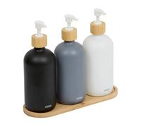 Lot de 3 Distributeurs de Savon & Plateau Soap 25cm Multicolore