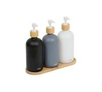 - Lot de 3 Distributeurs de Savon & Plateau "Soap" 25cm Multicolore