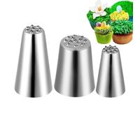 Lot de 3 douilles à douille en acier inoxydable avec plusieurs ouvertures, pour la maison, la boulangerie, le magasin, le restaurant, le commerce, le mariage et l'anniversaire