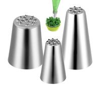 Lot de 3 douilles à douille en acier inoxydable pour gâteaux et glaçages - Pour maison, boulangerie, magasin, restaurant, commerce, mariage et anniversaire