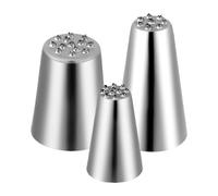 Lot de 3 douilles à douille en acier inoxydable réutilisables et | Douilles de glaçage - Outils de décoration de gâteaux pour cupcakes, pâtisseries, biscuits, remplissage de crème, maison