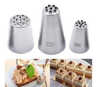 Lot de 3 douilles à gazon pour décoration de gâteaux - Conseils 233, 234, 29 pour glaçage de l'herbe, des cheveux et de la fourrure sur les gâteaux, cupcakes et cookies
