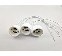 Lot de 3 douilles GU10 en céramique avec câble de raccordement de 15 cm pour raccordement LED et spot halogène